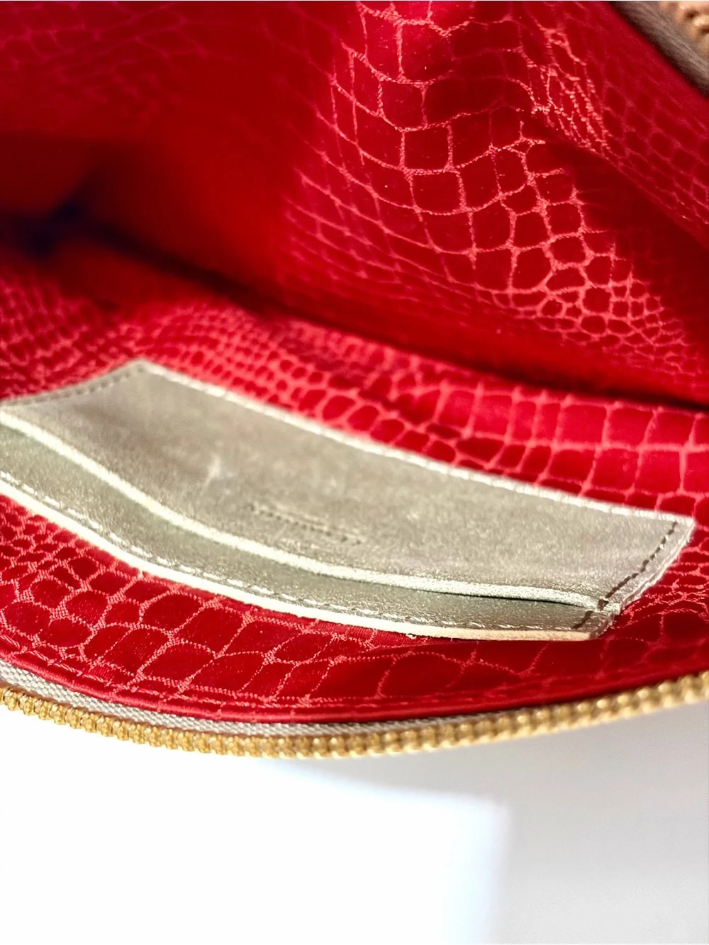 Hammitt Nash Small Crossbody Wristlet/Crossbody In Pewter/Brushed Gold/Red Zip
